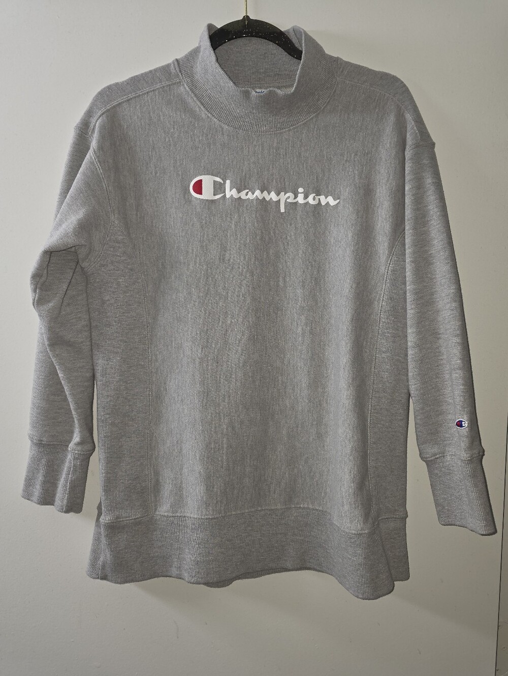 Gray Turtleneck Retro Champion Sweatshirt Size M